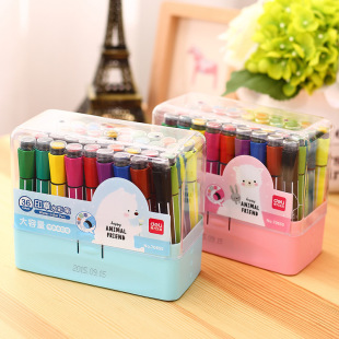 Deli children's watercolor pen with seal washable graffiti painting brush suit 12 colors 18 colors 24 colors 36 colors coloring