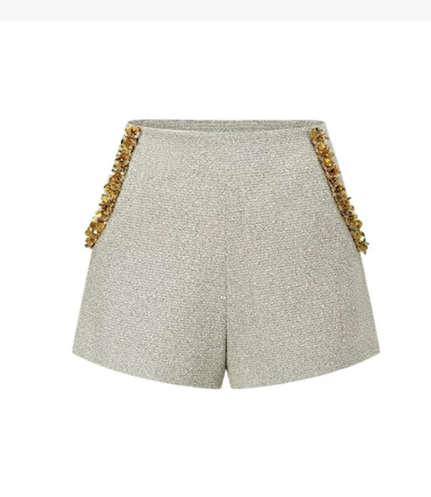 Li Yitong mismo diseño de nicho pequeño viento fragante industria pesada chaqueta de tween grueso chaleco cuello colgante sin mangas pantalones cortos image 9