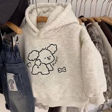 2025新款秋冬女童男童洋气卫衣儿童宝宝加绒连帽上衣一体绒