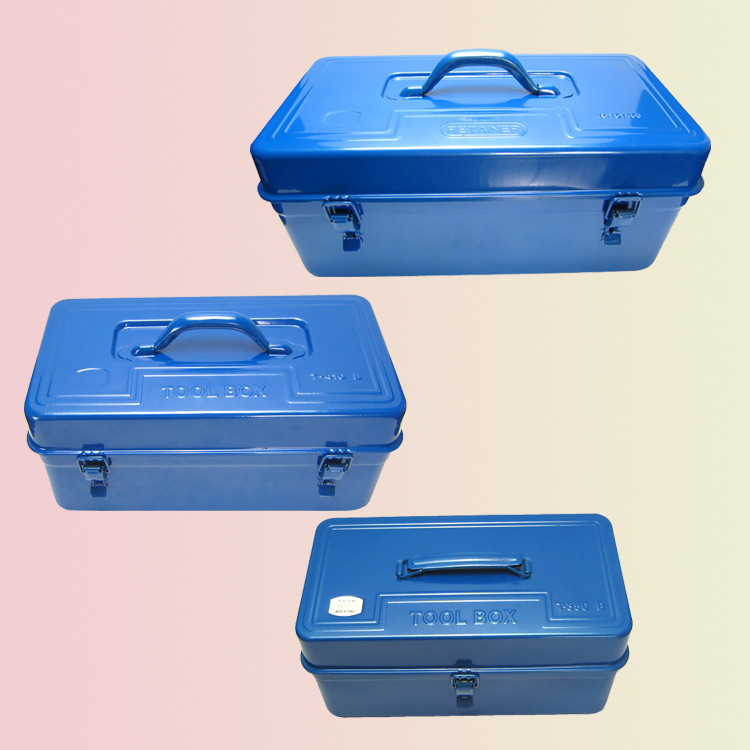 优质14寸双层铁皮收纳箱手提多功能五金工具盒360*190*165mm