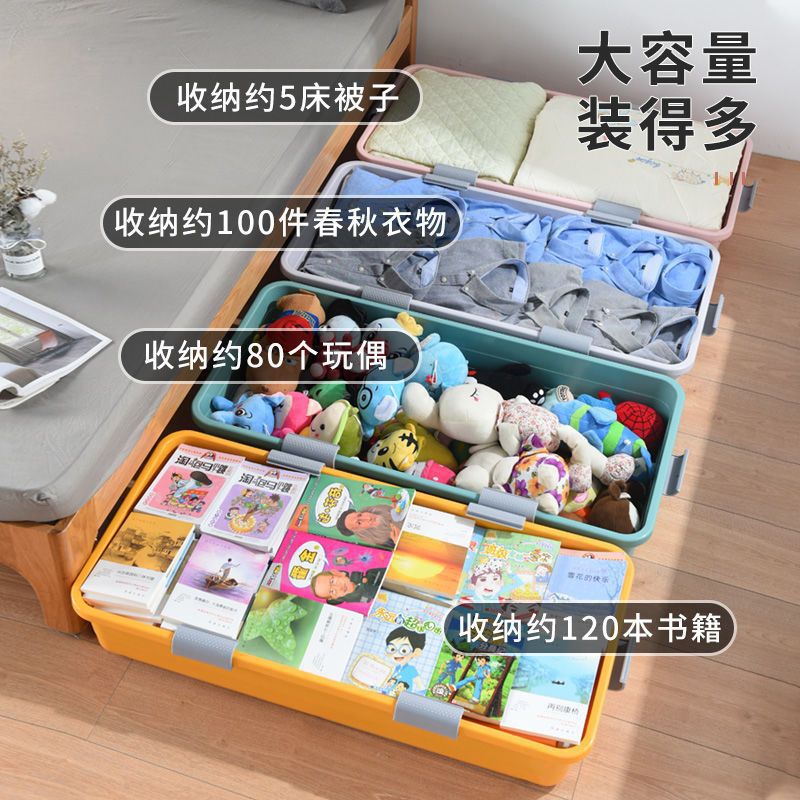Caja de almacenamiento debajo de la cama, caja de almacenamiento de ropa doméstica, edredón, caja de almacenamiento debajo de la cama, dormitorio plano