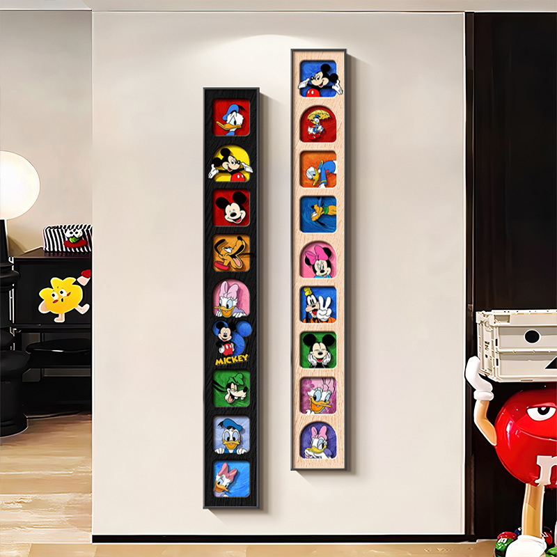 Mickey Mouse Entrance Decorative Painting Dopamine Narrow Strip Mural Cartoon Trendy Corner Tv Background Wall Hanging Painting