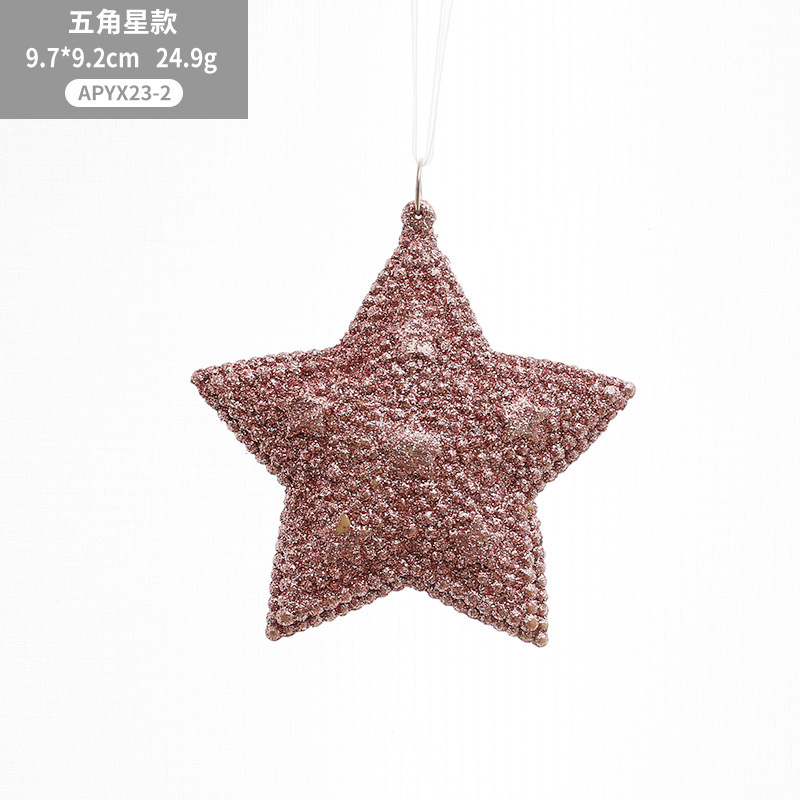 越境プラスチックピンク粘粉金粉クリスマスペンダント創意クリスマスツリー装飾用品ペンダントシーンアレンジ|undefined