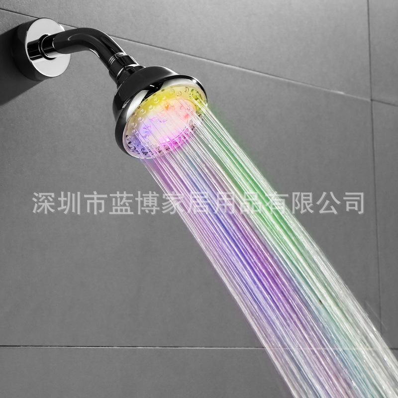 LED pequeño rociador superior redondo pequeño cabezal de ducha de control de temperatura de detección de temperatura/colorido cambio de color boquilla de ducha 8010-A25