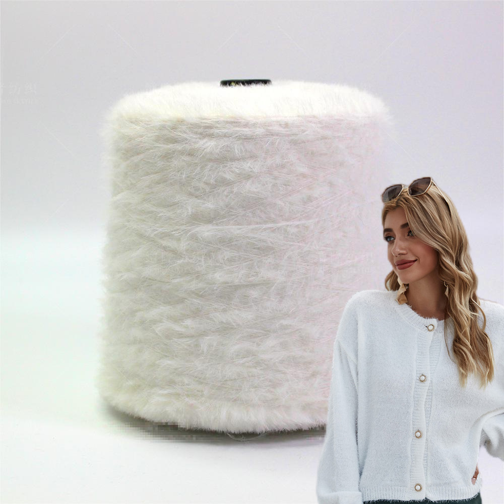 直销0.7cm仿貂毛纱线100%尼龙睫毛纱特种纱秋冬装毛毯围巾袜子