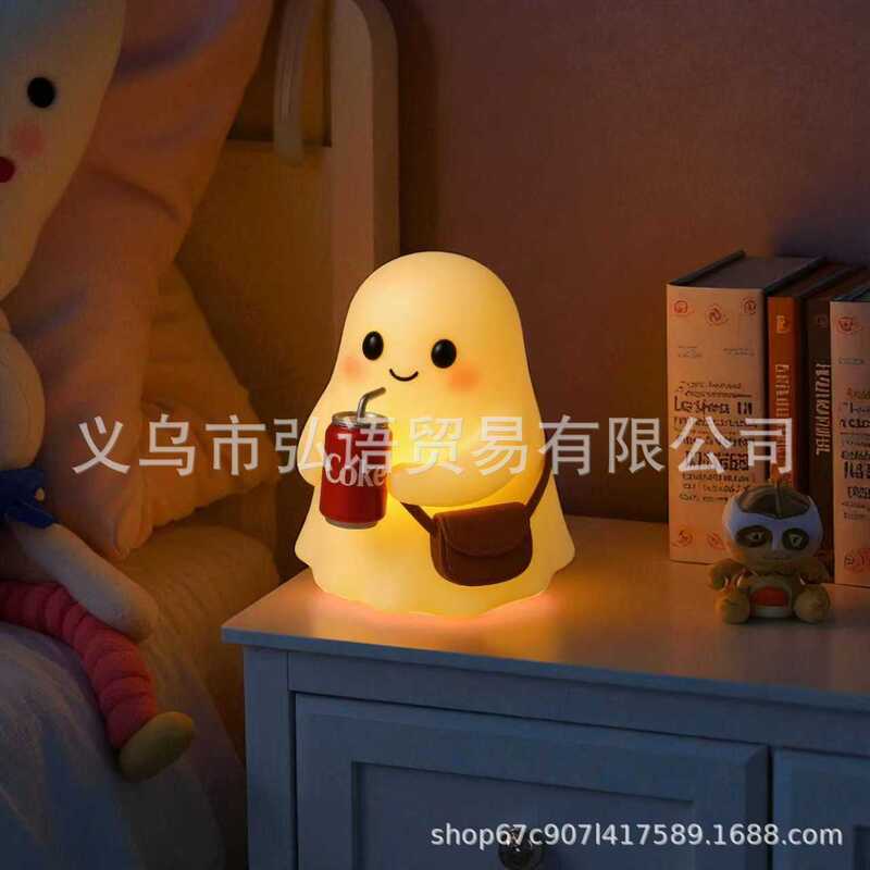 跨境创意树脂工艺万圣节装饰喝可乐小幽灵可爱卡通创意桌面装饰|undefined