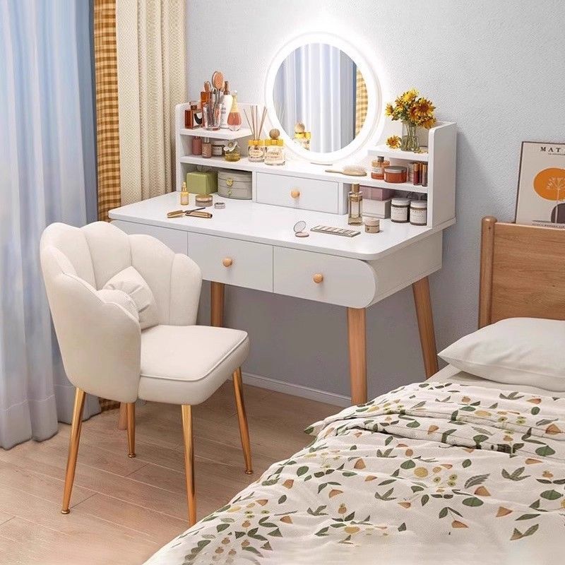 Modern Minimalist Bedroom Vanity Table, Small Apartment 2025 New Model, Light Luxury Dressing Table for Rental Housing Modern Minimalist Bedroom Vanity Table, Small Apartment 2025 New Model, Light Luxury Dressing Table for Rental Housing