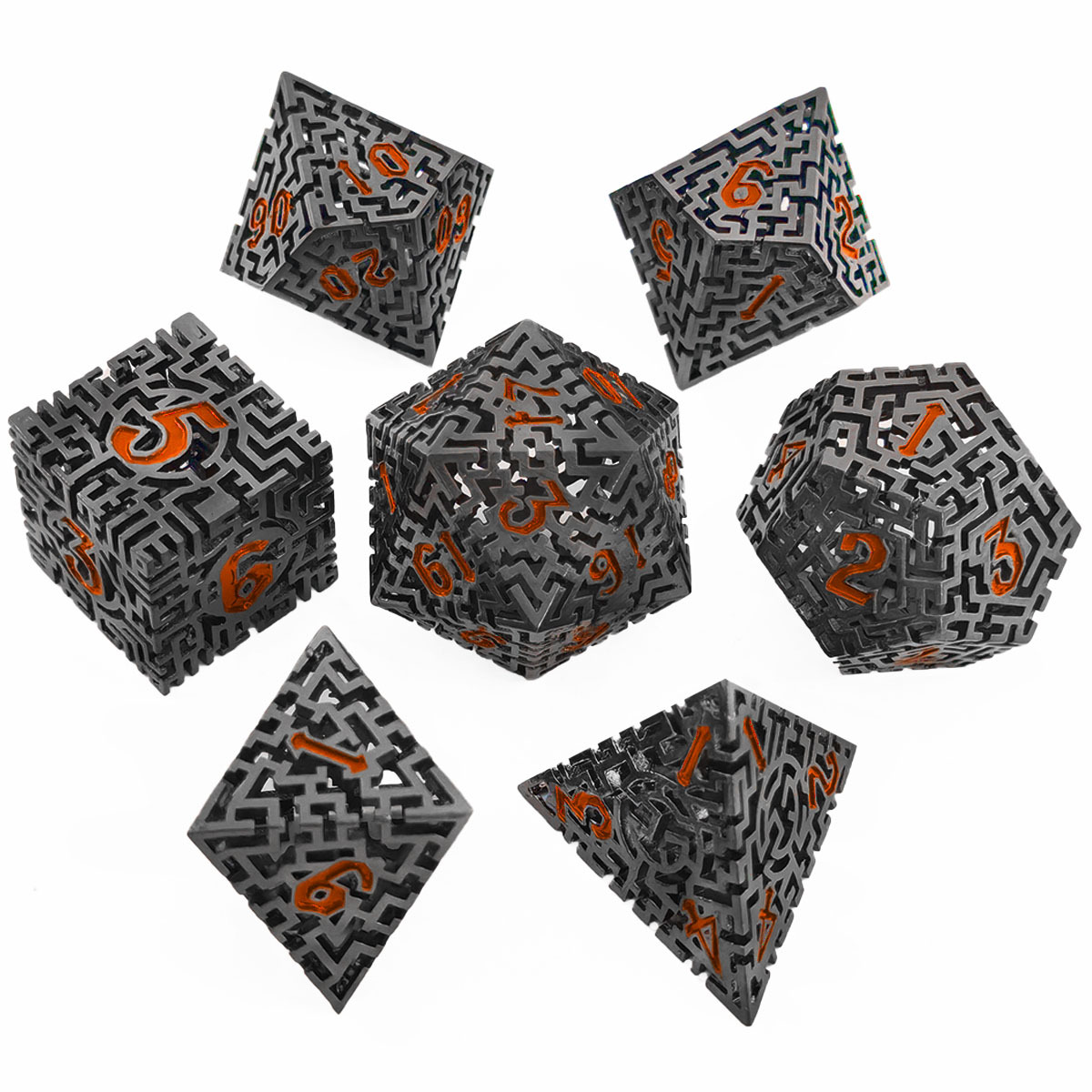Metal hollow dice set COC running group DND dragon and dungeon multi…