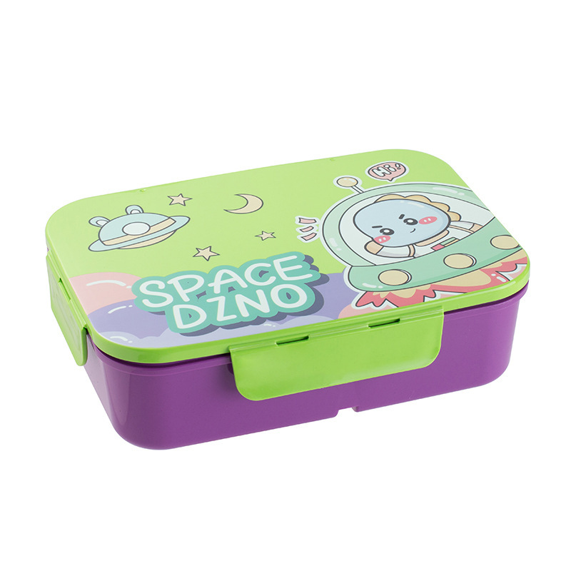 Caja de almuerzo de plástico creativo de dibujos animados puede calentarse por microondas, caja de almuerzo portátil, taza de agua, regalo