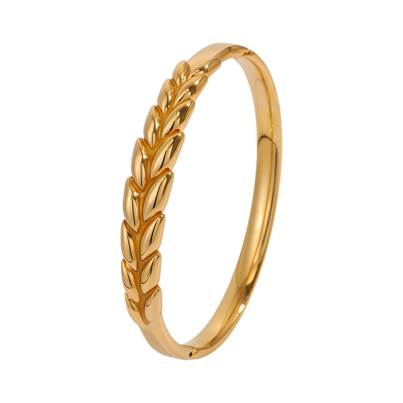 Pulsera de acero de titanio para mujer, sentido de alta gama, pulsera retro europea y americana que no se desvanece, oro de arena, apertura, circón, joyería de pulsera de acero inoxidable image 31