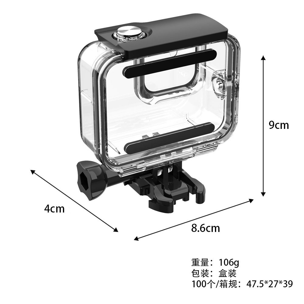 Aplicable a gopro accesorios héroe 8 Shell impermeable PROTECCIÓN DE BUCEO tiro gota protección transparente Shell