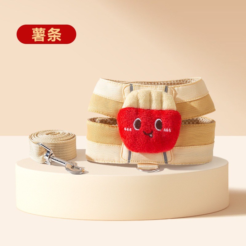 Muñecas de hamburguesas de gatos para salir con mascotas en forma de I correa de pecho cuerda de tracción para perros pequeños y medianos para evitar la liberación