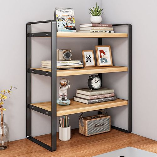 Desk storage rack desktop multi-layer organizer simple office desk small shelf iron student bookshelf