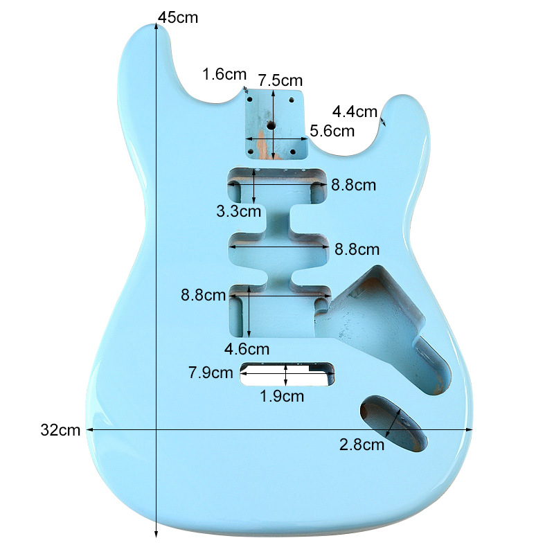Cuerpo de la guitarra eléctrica Sunset color cuerpo de la guitarra solo-Shake accesorios de instrumentos musicales modificados DIY cuerpo de la guitarra eléctrica