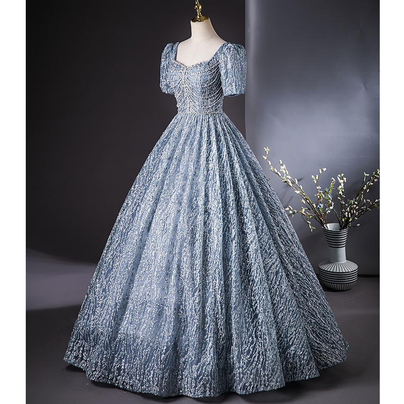 Gaoding vestido de noche anfitrión sequinado 2026 nuevo vestido de reunión anual temperamento de lujo ligero de alta gama ropa de examen de arte