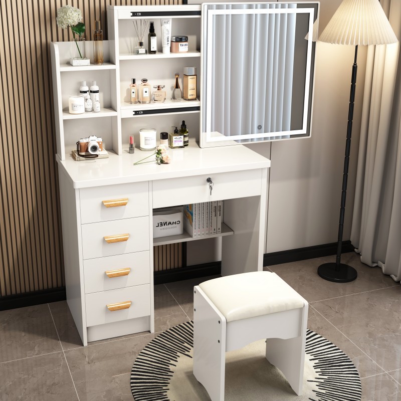 Mesa de maquillaje transfronteriza armario en un espejo push-pull venta caliente dormitorio simple moderno con armario de almacenamiento red comedor