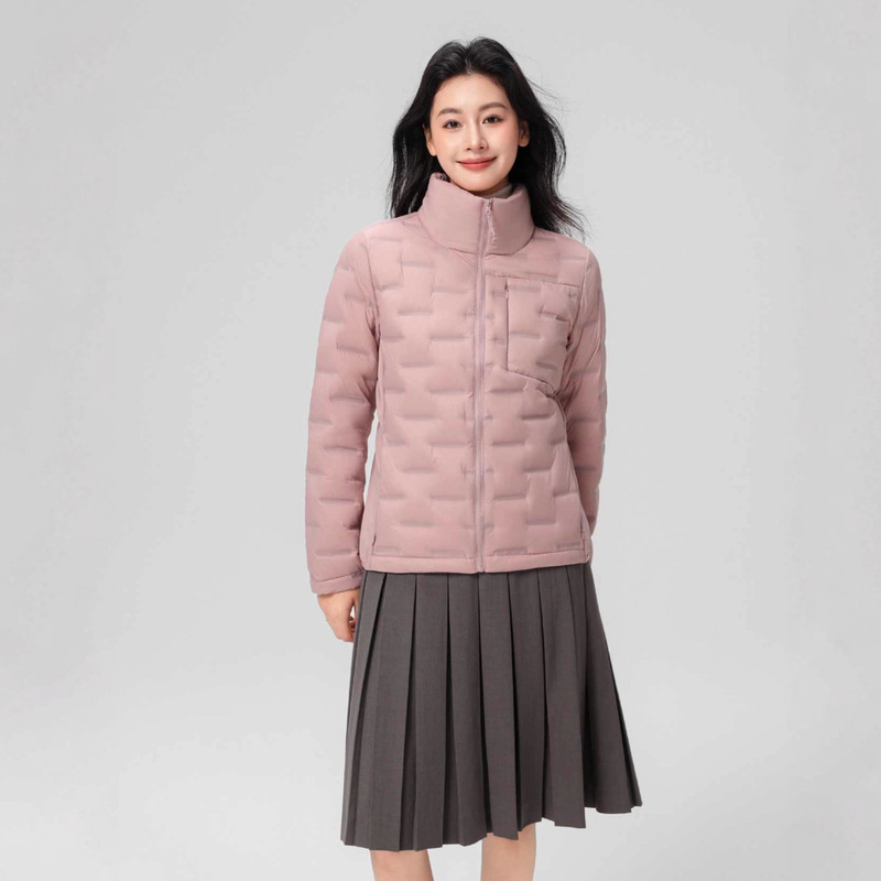 90 down Women's Lightweight down Jacket Stand Collar Short Autumn and Winter New Style Flat Lake Korean Version Warm Slim Fit Laminated Thin Coat