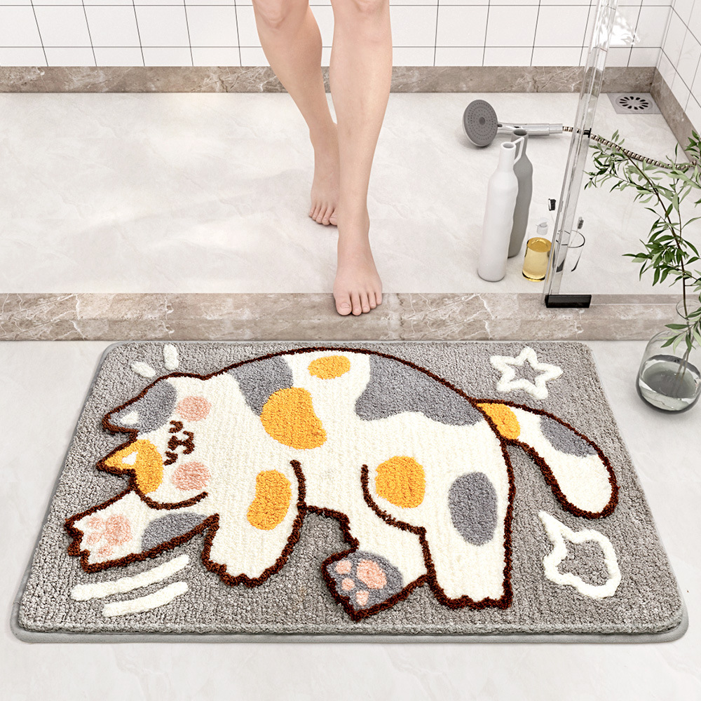 New cartoon bathroom anti-slip floor mats, carpets, household plush bathroom mats, bedroom door entrance mats