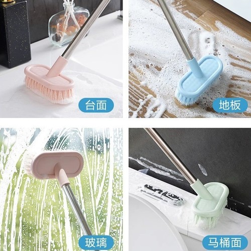 Long-handled floor brush bathroom floor cleaning brush hard bristle bathroom tile gap scrub toilet decontamination floor brush