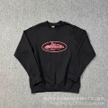 Black round neck hoodie (with red print)