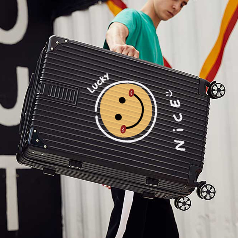 Suitcase Aluminum Frame Trolley Case for Female Students 20inch Luggage Universal Wheel Waterproof Suitcase Boarding Password Box Light