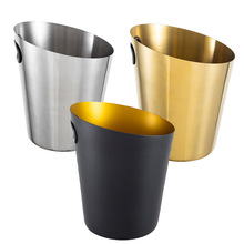 不锈钢斜口冰桶加厚酒吧香槟桶啤酒冰粒桶双层冰桶商用红酒桶