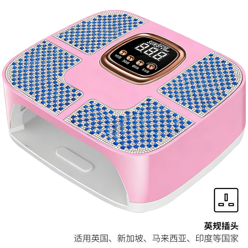 Enchufe rosa + diamante azul-British Standard (aplicable a Reino Unido, Singapur, Malasia, India y otros países)