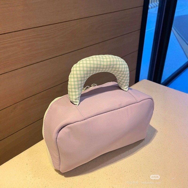 シェル大容量化粧品バッグ、高価値スタープリンセス化粧品バッグ、ミルキーなハンドバッグ、紫色の刺繍バッグ|undefined