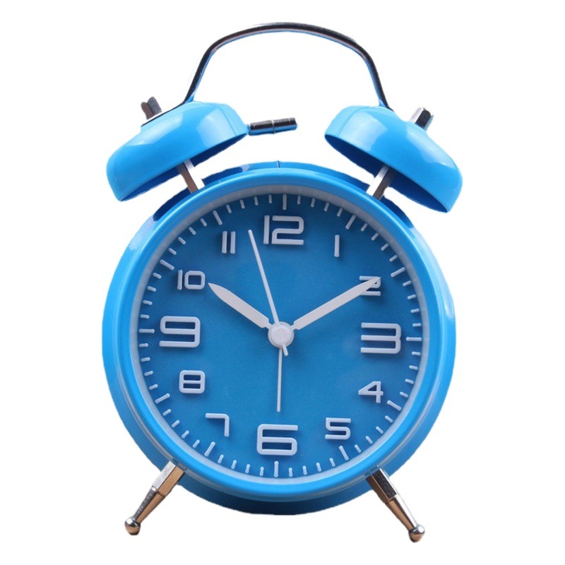 Creativo tridimensional digital campana de metal mudo reloj despertador estudiante noche reloj luminoso fábrica al por mayor