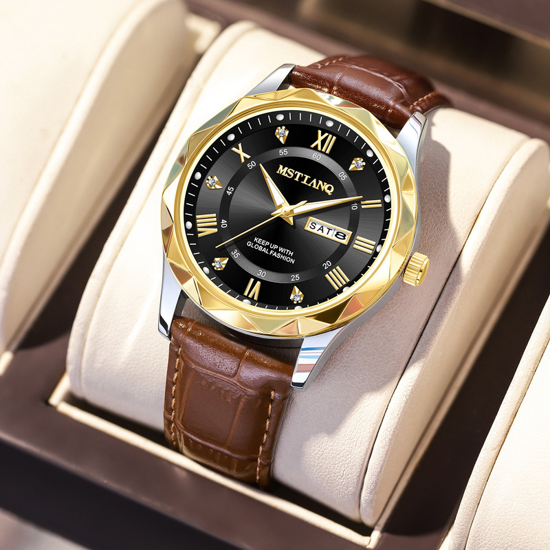 Factory direct new belt men's watch luxury fashion quartz watch live foreign trade explosions a generation of hair