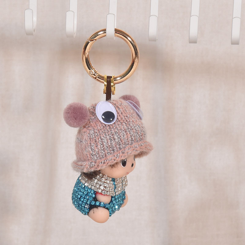 Alloy Material Color Block Pattern Simple Style Color Block Alloy Cloth Women's Keychain