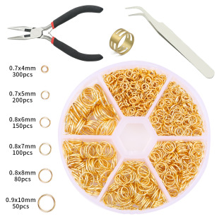 DIY jewelry accessories materials make jewelry 6 grid box installed alloy single circle lobster buckle 9 -character ear hook accessories