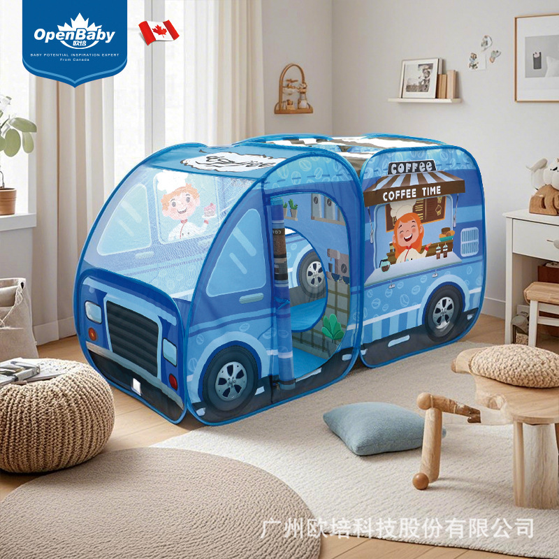 特大の新しい子供用テント屋内および屋外のゲームハウス漫画の車のテーマテント自動で便利なインストール不要|undefined