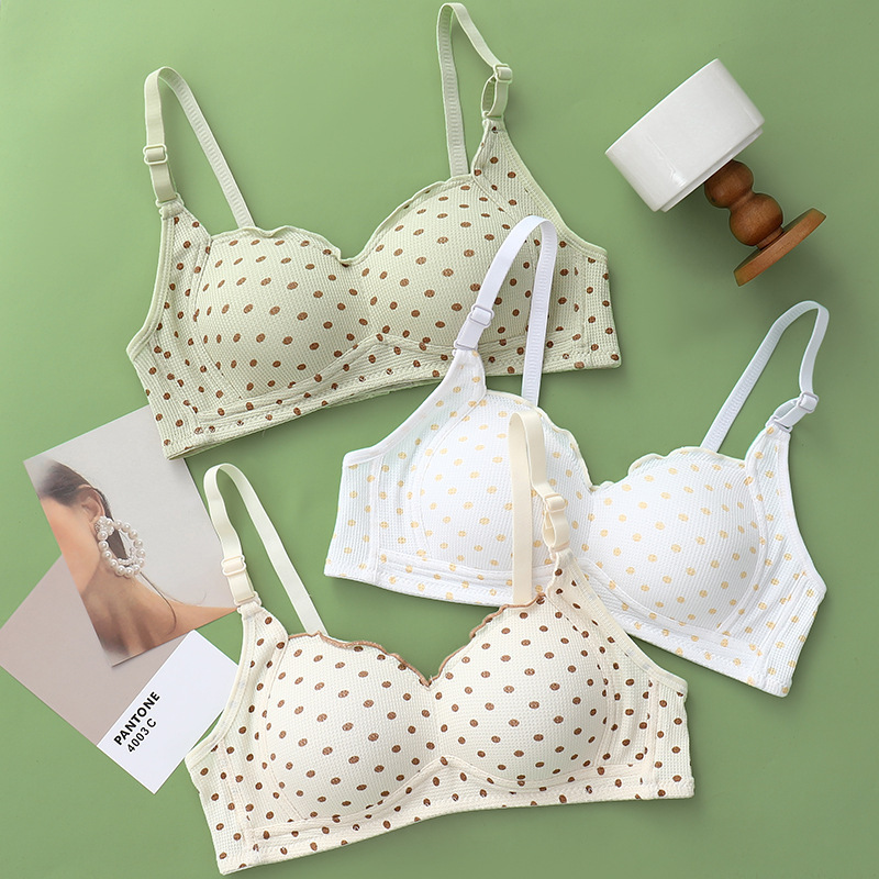 High-volume bubble tea-themed push-up bra for small-chested girls, high school girls, wire-free, college students, and junior high school students.