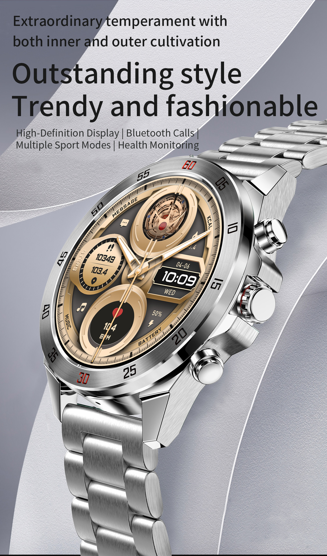 Smartwatch uomo con cardiofrequenzimetro e chiamate bluetooth_voghion.com