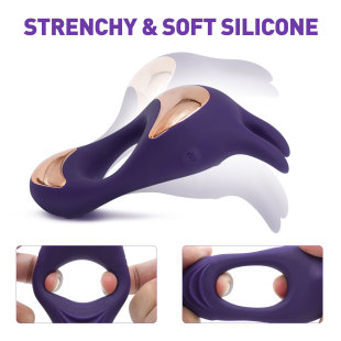 Vibrating Ring for Men and Women, Double Shock Locking Sperm Ring, Sex Toy for Couples, Amazon Hot Product