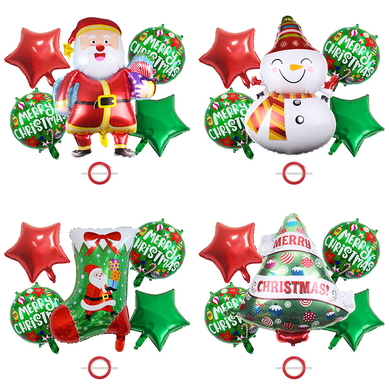 Christmas Cute Santa Claus Aluminum Film Birthday Balloons display picture 2