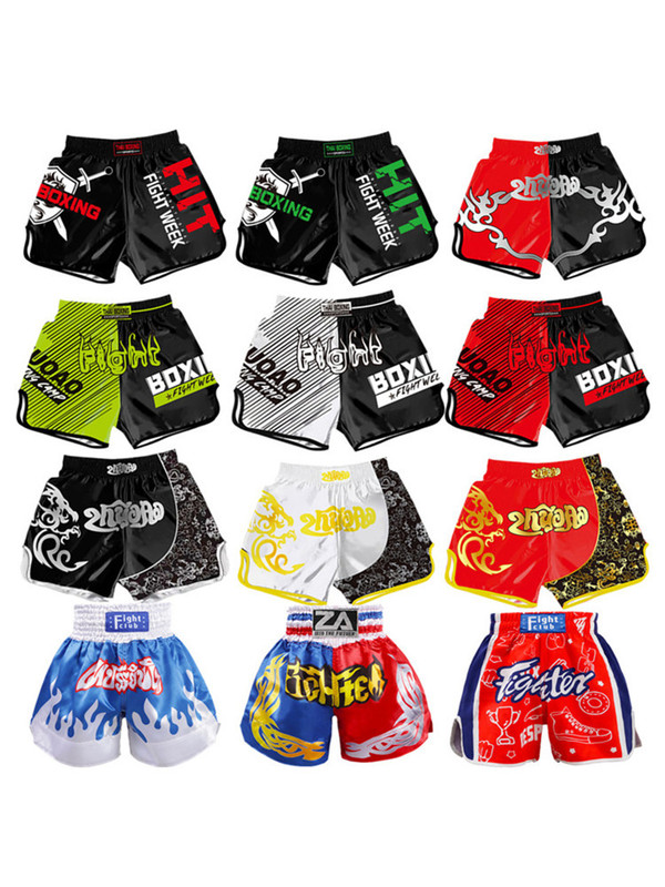 Muay Thai Shorts Men's and Women's Boxing Fighting Sanda Shorts Running Sports Fitness Fighting Training Shorts Muay Thai Pants