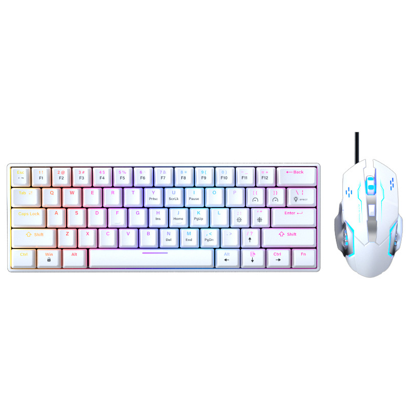 Inventario rápido WRK61 teclado mecánico RGB mezcla de luz azul eje ratón macro teclas de juego computadora al por mayor