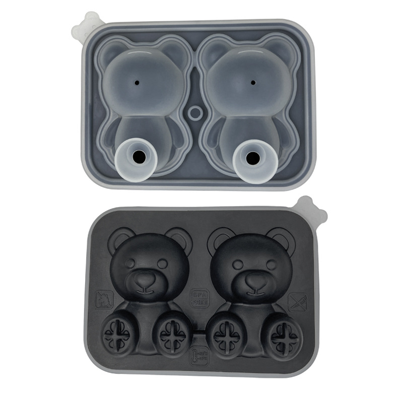 Nueva silicona Internet celebridad oso cubo de hielo molde casero leche té café bebida compañero lindo DIY hielo bandeja fabricación