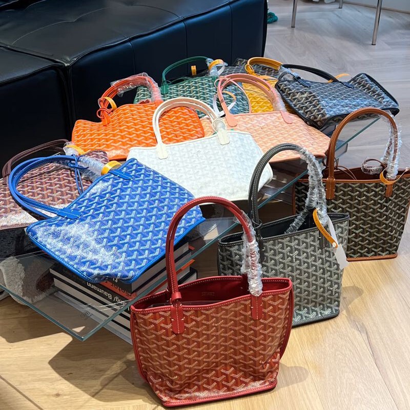 Goyard Mini Basket Tote Bag Single Shoulder Women's Bag Classic Shopping Bag with Double-Sided Lettering Goyard Mini Basket Tote Bag Single Shoulder Women's Bag Classic Shopping Bag with Double-Sided Lettering