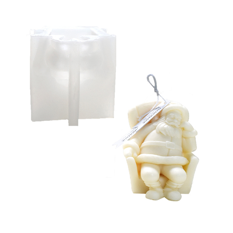 Transfronterizo nueva llegada Santa Claus aromaterapia vela molde de silicona DIY decoración de Navidad molde de yeso