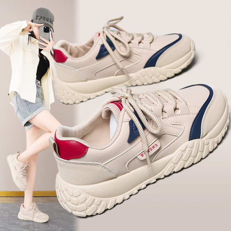 K5203 Cushioning Genuine Leather Sneakers For Women 2025 New Autumn Maternity Non-Slip Lightweight Training Shoes_voghion.com