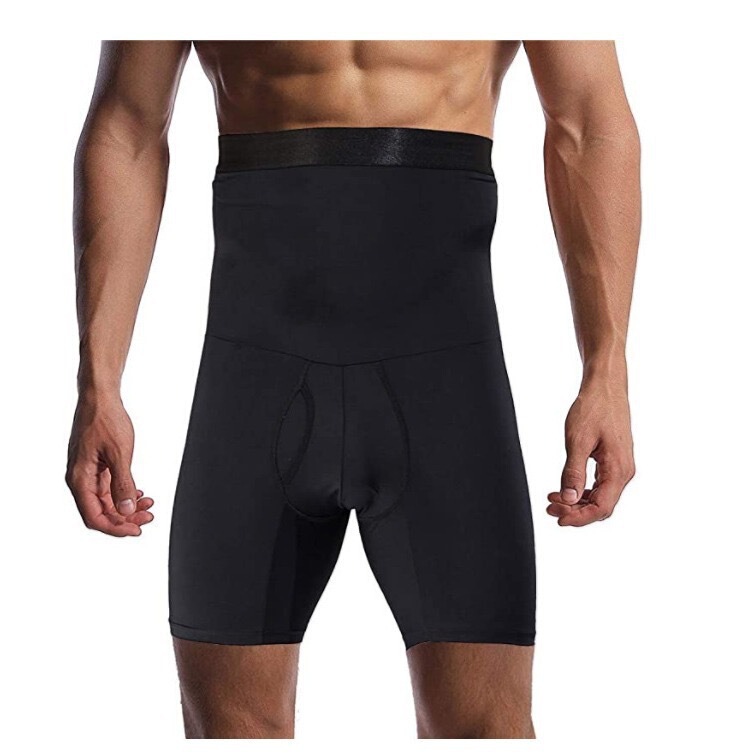 In-Stock European and American Men's Silicone Non-Slip High-Waist Shapewear Boxer Briefs Tight-Fitting Tummy Control Shapewear Shorts