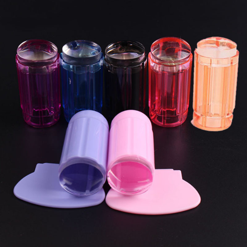 Nuevo clavo transparente sello de silicona transparente completo sello de silicona suave cabeza 2,8 cm plantilla herramienta de transferencia de impresión