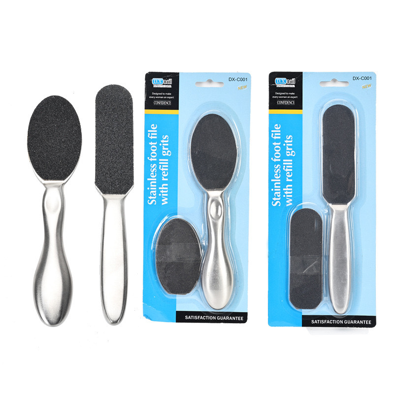 Cuidado de los pies, frotar la piel muerta, frotar los pies, eliminar los callos y la queratina, cepillar los pies de acero inoxidable, frotar los pies de doble cara, papel de lija de repuesto