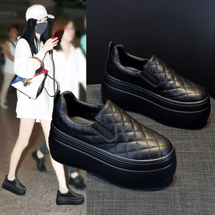 Loafers for Women 2025 Spring New Versatile Casual Shoes Thick-Soled Small Fragrance Series Lazy One-Legged Slip-Ons