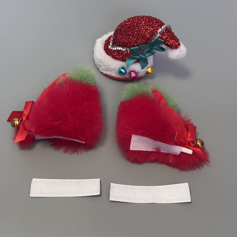 Motorcycle Helmet Decor | Diàndòngchē Auto Parts and Accessories - christmas-cat-ears-red-and-ribbon-hat