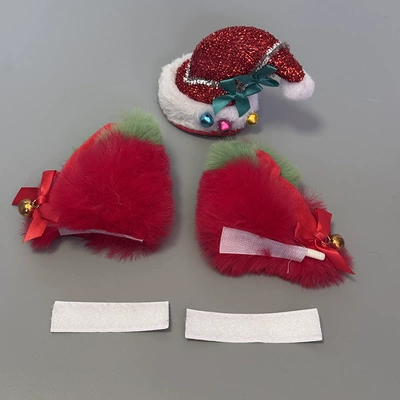Ears Accessories Motorcycle Full-Face Helmet | Motosiklet dəbilqələri - christmas-cat-ears-red-and-ribbon-hat