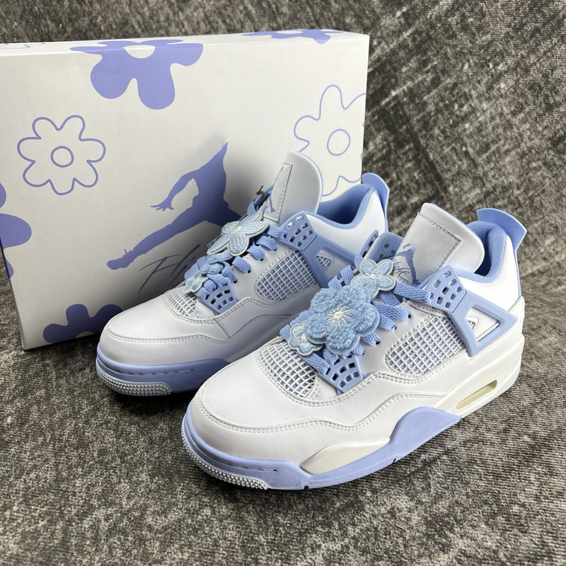Pure Original Qiao 4Retro Retro Basketball Shoes Forget-Me-Not Mint Green Nigel Joint Sports Shoes for Men and Women Couples Pure Original Qiao 4Retro Retro Basketball Shoes Forget-Me-Not Mint Green Nigel Joint Sports Shoes for Men and Women Couples